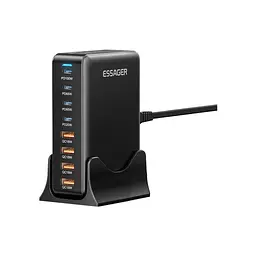 Зарядний пристрій Essager 4xUSB-C + 4xUSB 320W GaN (EZC320W-QJB0G-Z) - мініатюра 3