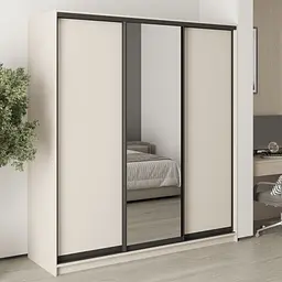 Шафа-купе тридверна MebelStar Комбо BG 2ДСП/Дзеркало 190x60x210 см Кашемір (MBS-9119)