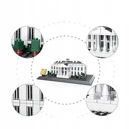Конструктор Wange Архітектура 3D Білий дім The White house of Washington-USA 4214 3Д 773 деталі - мініатюра 5