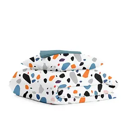 Дитяча постільна білизна в ліжечко GEMSTONES CS1, помаранчевий (StoneOrangeBlueWhite_Sky110x160_140)