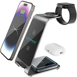 Магнітна бездротова зарядна станція 3-в-1 для iPhone, Apple Watch та AirPods