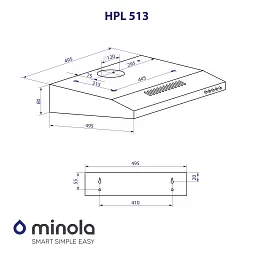 Витяжка плоска Minola HPL 513 BL - мініатюра 11