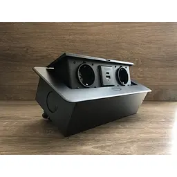 Настільна розетка 2R+USB+Type-C чорна - мініатюра 2