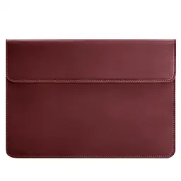 Шкіряний чохол-конверт BlankNote на магнітах для MacBook 15-16 дюйм Бордовий Crazy Horse - мініатюра 5