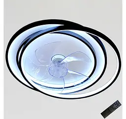 Стельова LED-люстра-вентилятор Artlight WG5088A BK+WH, біла з чорною окантовкою, 70 Вт, від 10-18 м² - мініатюра 4