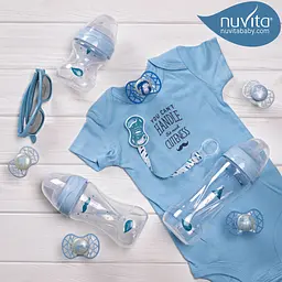 Пляшечка для годування Nuvita Mimic Collection, антиколікова, 330 мл, блакитний (NV6051AZZURO) - мініатюра 11