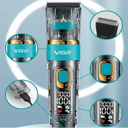 Акумуляторна машинка для стрижки волосся + 6 насадок, з USB, VGR V-695 / Бездротовий тример для стрижки - мініатюра 7
