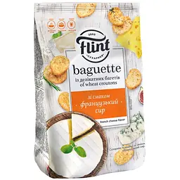 Сухарики пшеничні Flint Baguette зі смаком французького сиру 140 г