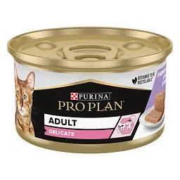 Уцінка. Вологий корм для котів з чутливим травленням Purina Pro Plan Delicate мус з індичкою 85 г (12458899) - мініатюра 2