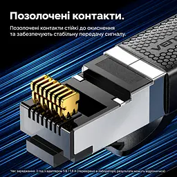 Патч-корд Ethernet Vention 2 м мережевий LAN-кабель RJ45 8P8C Cat7 до 10 Гбіт/с з подвійним екрануванням з гнучкою оболонкою 600 МГц чорний (ICHBH) - мініатюра 13