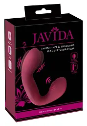 Вібратор Javida Thumping Shaking Rabb, 17.1 см (бордовий) - мініатюра 6
