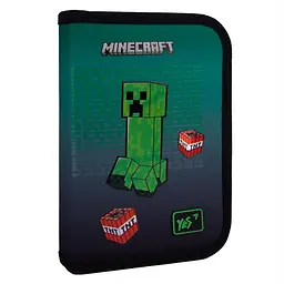 Шкільний пенал твердий одинарний з двома клапанами Yes Minecraft Icons HP-04