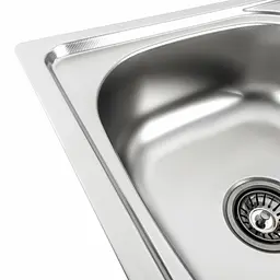 Кухонна мийка з нержавіючої сталі прямокутна Platinum декор 7848 (0,8/180 мм), R, Decor - мініатюра 2
