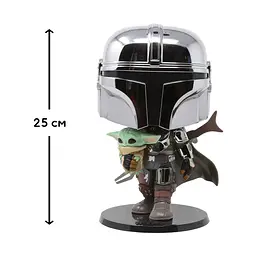 Ігрова фігурка Funko Pop! Мандалорець у хромі з малюком, 25 см (49931) - мініатюра 2
