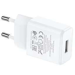 Мережевий зарядний пристрій Hoco N9 1USB (White) [67469] - мініатюра 6