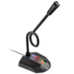 Настільний USB-мікрофон MeeTion MT-MC15 з підсвічуванням RGB 5В Гусяча шия на 360 градусів Чорний - мініатюра 5