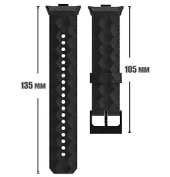 Ремінець Primolux Dimond силіконовий для годинника Xiaomi Redmi Watch 5 / Xiaomi Smart Band 9 Pro - Black - мініатюра 6