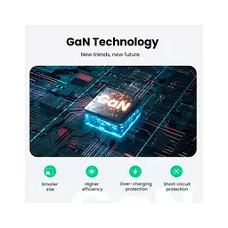Зарядний пристрій Ugreen 2xUSB-C + 1xUSB 65W GaN gray (10335) - мініатюра 5
