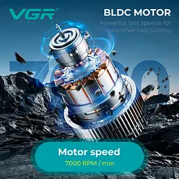Акумуляторна машинка для стрижки VGR V-662 GREEN, 7000 RPM, 6 насадок, LED-дисплей - мініатюра 5