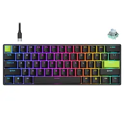 Ігрова магнітна дротова клавіатура Royal Kludge RK C61 / Mint Switch / Black - мініатюра 2