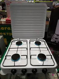 Настільна газова плита, плита на 4 конфорки Domotec MS 6604, таганок - мініатюра 2
