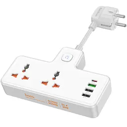Подовжувач Hoco AC12A Reise (PD30W/1C3A) +Socket White