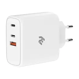 Зарядний пристрій 2E USB-C Wall Charger GaN 65W, white (2E-WC3USB65W-W)
