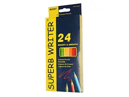Олівці кольорові MARCO 24кол. 4100-24СВ, шестигранні, Super Writer