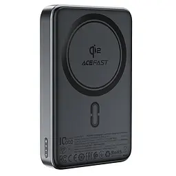 Зовнішній аккумулятор ACEFAST M11 PD30W Qi2 magnetic wireless charging power bank 10000 mAh чорний