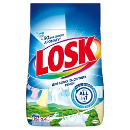 Порошок для прання Losk  Гірське Озеро для білих та світлих речей 2.4 кг 16 циклів прання - мініатюра 2