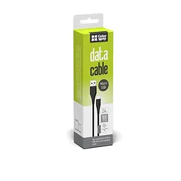 Кабель ColorWay USB - microUSB (M/M) (PVC), 2.4А, 1 м, Чорний (CW-CBUM025-BK) - мініатюра 4