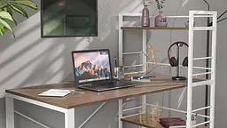 Письмовий стіл Ferrum-decor Серії Конект з етажеркою 75x120x60 білий ДСП Дуб Сонома Трюфель 16мм (FRD-104228) - мініатюра 7