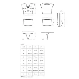 Еротичний костюм студентки Obsessive Student 4 pcs costume S/M, топ, спідниця, стринги, гольфи - мініатюра 7