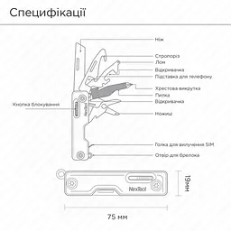 Мультитул NexTool Multi Functional Knife, зелений - мініатюра 2