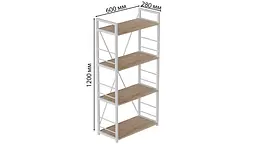 Етажерка 4/60 Серії Коннект 120x60x28 білий ДСП Дуб Сан-Марино 16мм FRD-104243 - мініатюра 3