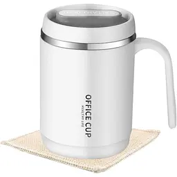 Кухоль office cup 500 мл для кави чаю з вакуумною ізоляцією нержавіюча сталь 304/PP white