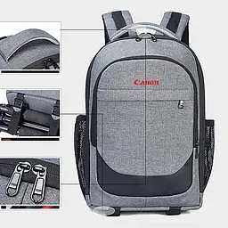 Рюкзак для фототехніки Canon універсальний водонепроникний Digital Сірий (IBF073S1) - мініатюра 2