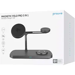 Бездротовий зарядний пристрій Proove Magnetic Field Pro 3in1 Qi2 Black (WSMP15002001) [131671] - мініатюра 4