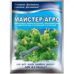 Водорозчине сухе добриво МАЙСТЕР-АГРО 25г для всіх хвойних рос.