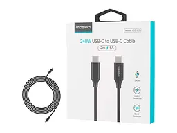 Кабель USB Type-C Choetech USB Type-C to USB Type-C 2m Black (XCC-1036) - мініатюра 4