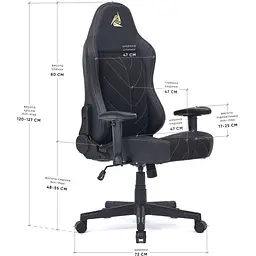 Геймерське крісло Mealux Cyberlux Helios Black (GM-204 B) - мініатюра 7