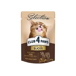 Вологий корм для котів Club 4 Paws Selection з телятиною та овочами в желе 80 г x 12 B5631001 - мініатюра 2