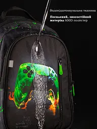 Шкільний рюкзак з ортопедичною спинкою для хлопчика School Standard 375 гр 17 літрів Чорний з зеленим - мініатюра 9