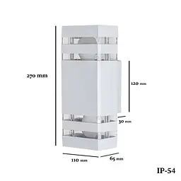 Бра настінне Levistella 7672024-2 WH, 2xE27, білий метал, акрил, IP54, вуличний стиль - мініатюра 2