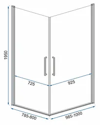Душова кабіна Rea Abra 90x90 black mat REA-K5502, Чорний матовий, Універсальна, прозорий - мініатюра 7