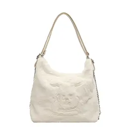 Сумка жіноча плюшева Rita Italian Bags Білий 33х11х25 см (id_1265)
