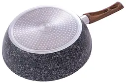 Сковорода глибока антипригарна Kamille 4166 26 см Granite алюміній - мініатюра 3