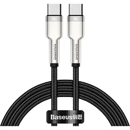 Кабель Baseus Cafule Metal Type-C to Type-C 100W (1m) black (CATJK-C01) - мініатюра 1
