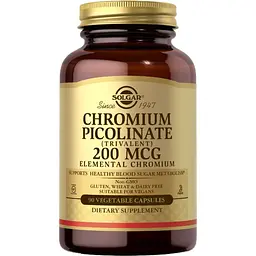 Піколінат хрому Solgar Chromium Picolinate 90 капсул