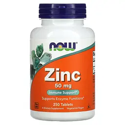 NOW Глюконат цинку, Zinc 50мг - 250 таб